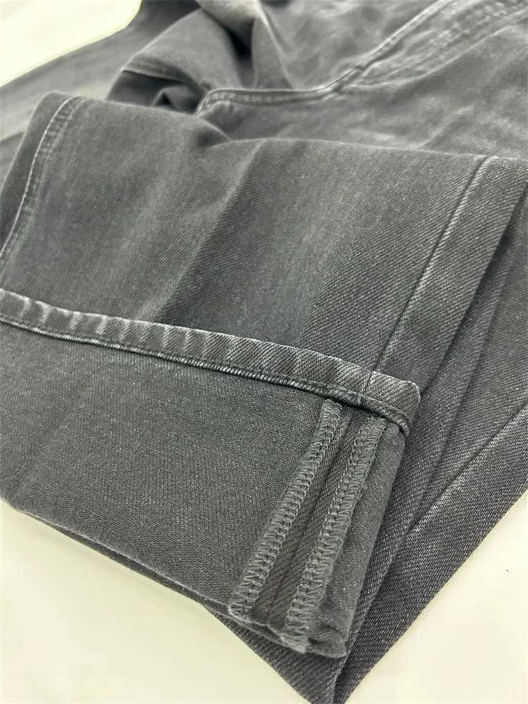 Women Denim Long Pants Zipper Solid Color Versatile High Waist Lady Wide Leg Jeans Spring Summer 2025T251013