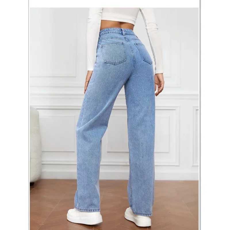 2000s Jeans Women High Waist Wide Leg Straight Y2K Jean Womens Loose Fit Denim Trousers Comfortable Plus Size Casual PantsT251013
