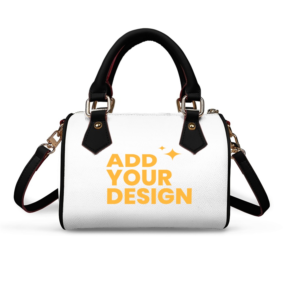 DHgatepod Classic Barrel-shaped PU Leather Handbag | Adjustable Strap Top Handle Tote | Structured Wide Bottom Purse for Women