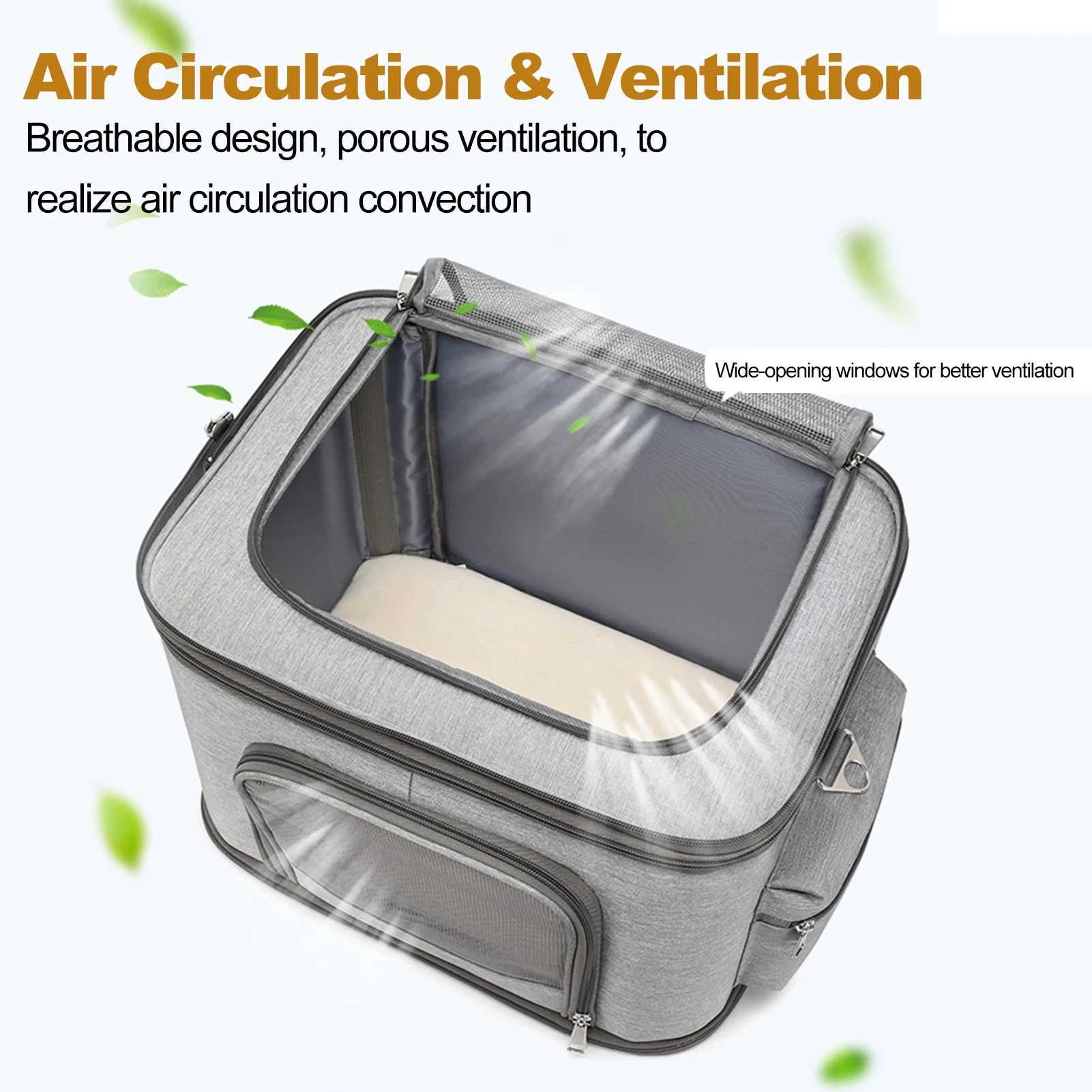 Double Layer Pet Backpack Oxford Cloth Portable Large Capacity Carrier Bag Can Accommodate Two Cat Outdoor Travel Cat Bag C251013