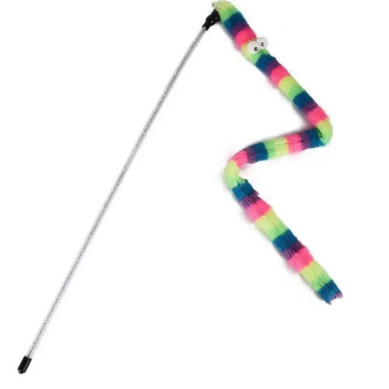 Cute Funny Rainbow Stick Pet Cat Toys Cat Teaser Toy Wand Cat Stick Strong Cat Toy Interactive Toys Cat Supplies Pet Products C251013