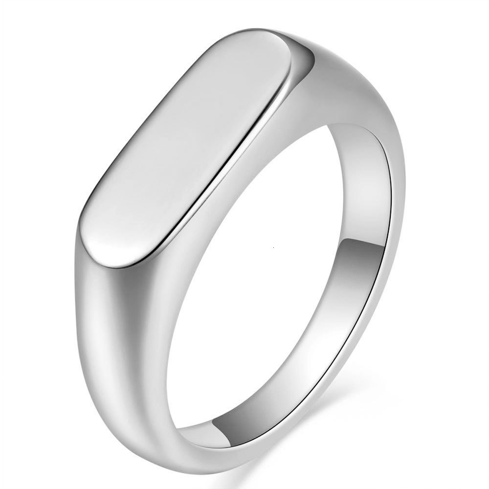 Stainless Steel Signet Ring for Men WomenGold Silver Color Band Ring Pinky Ring Cool Finger RingSimple Jewelry Gift for Him 250709