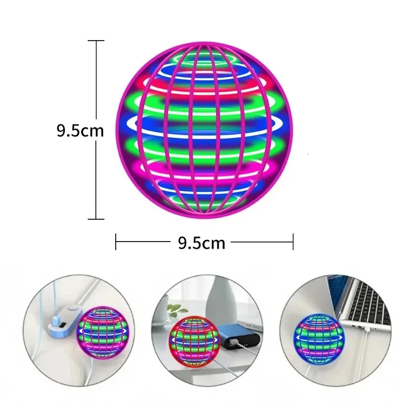 Spinning Ball Black Technology Flying Ball Magic LED Light Spinning Ball Stressrelieving Toy Childrens Christmas Gift 251008