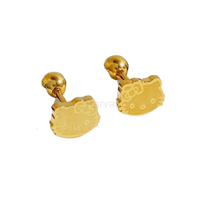 Sanrio 1Pair Kawaii Cartoon Sanrio Hello Kitty Earrings For Women Girls Titanium Steel Mini Cat Stud Earrings Jewelry Accessories Gifts L251013