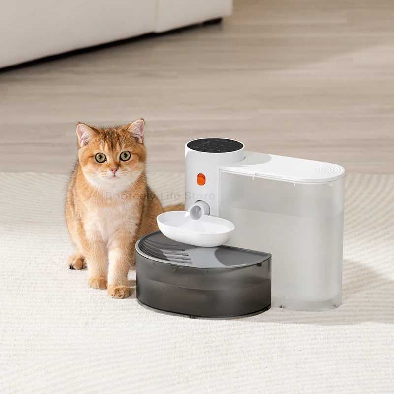 Dispenser Cat Water Fountain Moving Water Unplugged Automatic Water Feeder Pet Dog Drinker Pet Feeder Cat Fountain C251013