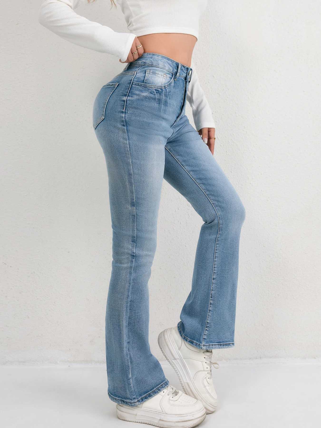 2025 Slimming Denim Pants Womens Jeans Micro Flares European and American Style Casual Versatile High Waist Washed TrousersT251013