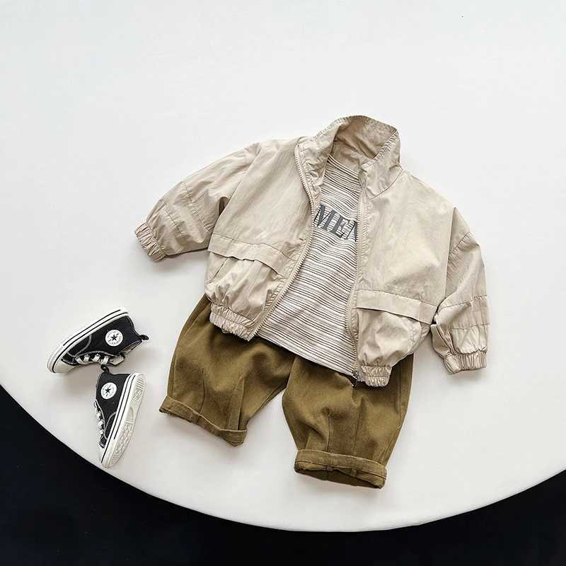 Spring Autumn Children Jackets 18Y Boys Cotton Spliced Zipper Soild Casual Coats Korean Tops Toddler Outerwear For Kids Clothes C251013