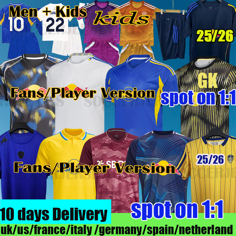 leeds football shirt 25 26 PIROE JAMES Soccer Jerseys leeds utd Adams AMPADU Maillots De Football Kids Kit leeds Football Shirt leeds shirt 2025 2026 football tops