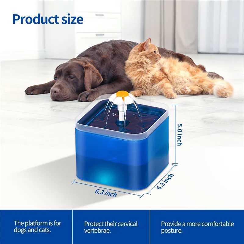 2L Automatic Cats and Dogs Water Fountain with LED Lighting USB Pet Water Dispenser with Recirculate Filtring for Pet Feeder C251013