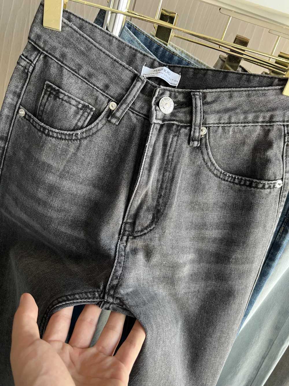 straight height waist long jeans 2025 AutumnWinter New Wash Product y2k Classic Jeans for womenT251013