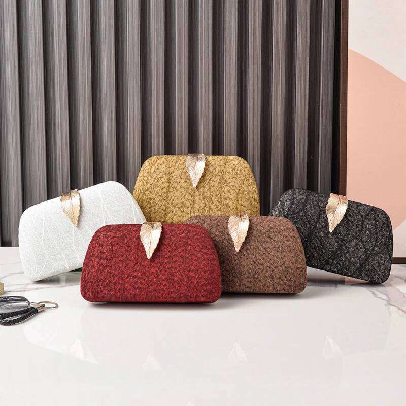 Women's Bag Leaf Hasp Handbag Designer Evening Clutches for Woman Elegant Brand Crossbody Bags Ladies Korean Purse