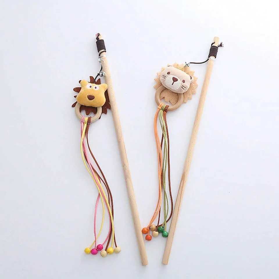 1pcInteractive cat wand with bells cartoon animals and wands providing exercise and playtime fun for your catrandom color C251013