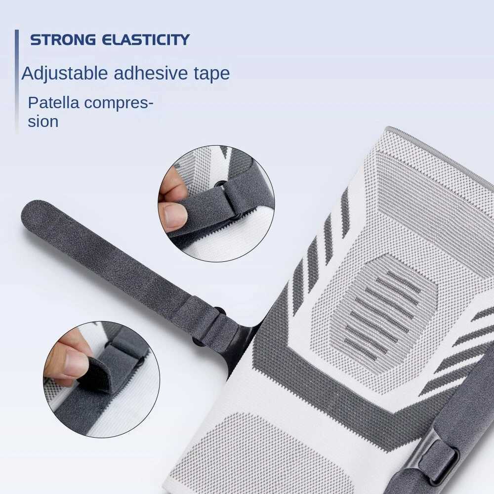1PC Knee Compression Sleeve for Knee Pain Knee Support Brace with Side Stabilizers Patella Tendon Strap for Working Kneepad C251013