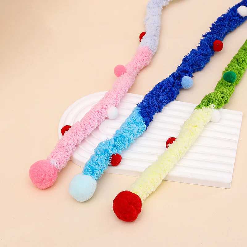 Cat Toys Rainbow Stripes Funny Cat Stick with Bell Interactive Play Pet Supplies Cat Toys Interactive Cat Toy Caterpillar String C251013