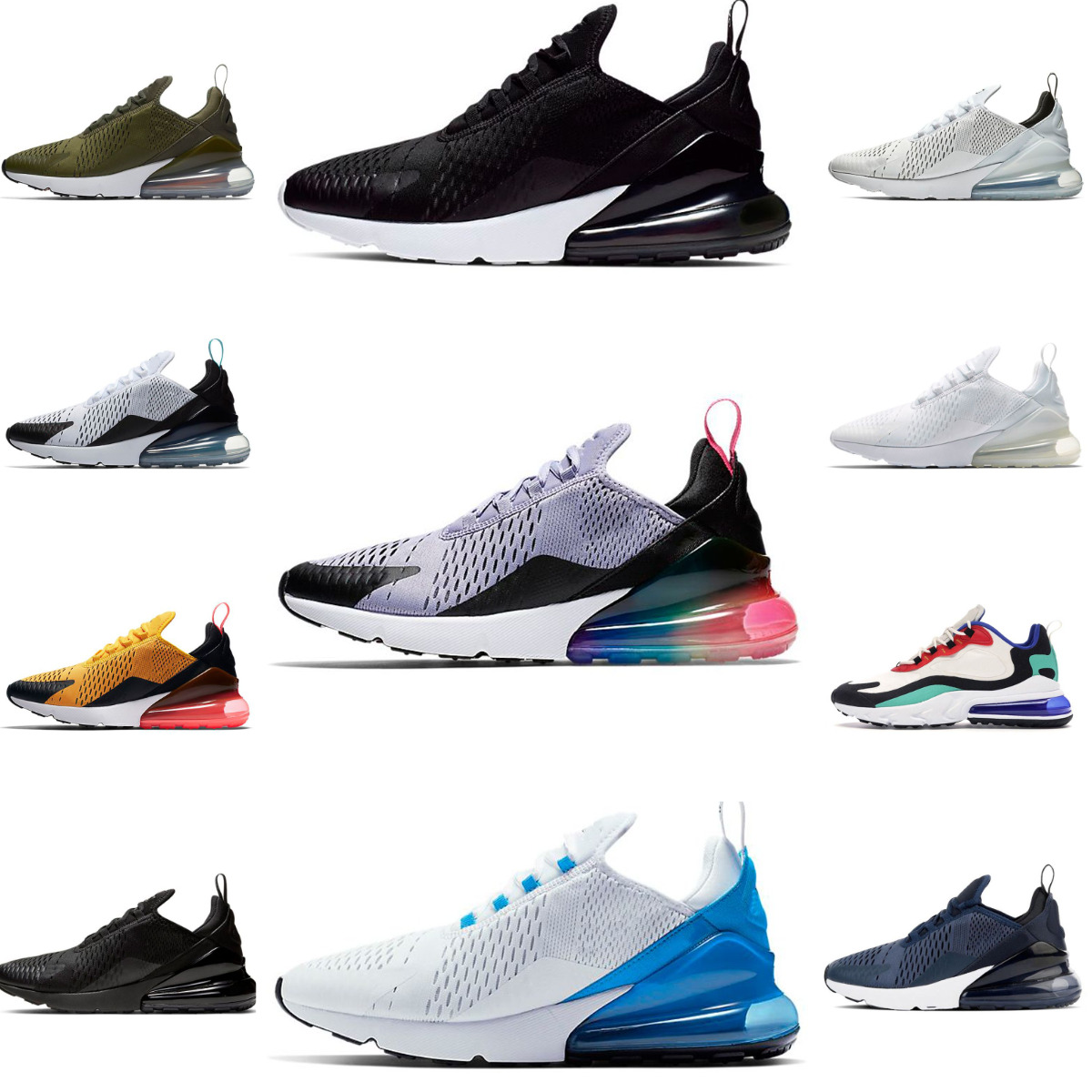 270 270s React Sneakers Designer Triple Black Core White Atmosphere Anthracite Cactus Jack Photo Blue Men Women Mesh Trainers Sports Platform Outdoor Fashion Shoes