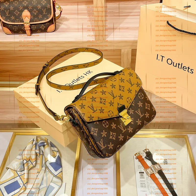 5A High Quality Designers Bag Pochette Metis Women Handbag Messenger Oxidizing Leather Elegant Shoulder Purse Crossbody Bags