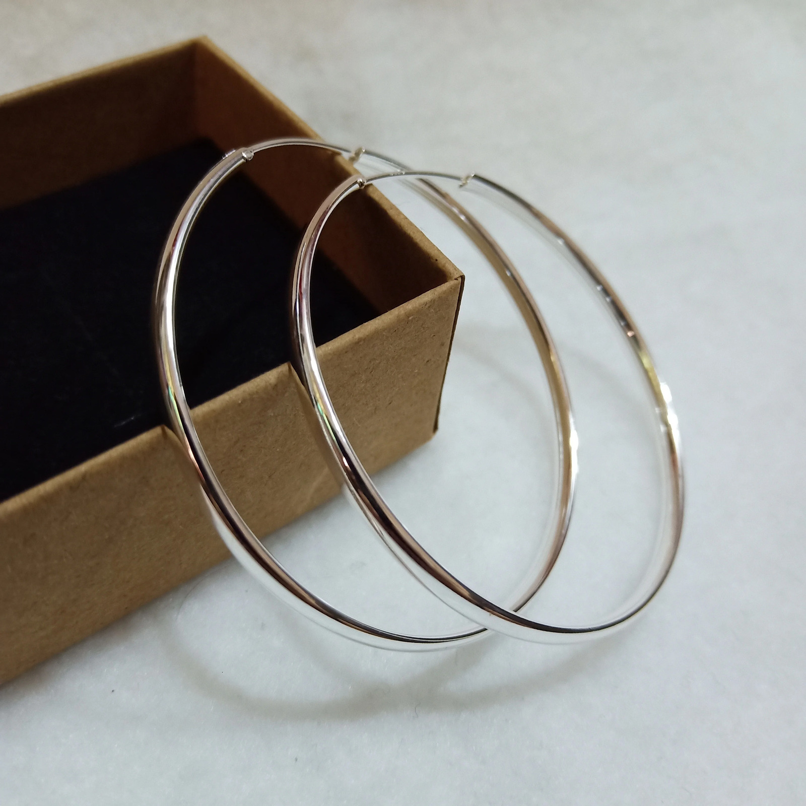 Somila Fashion S925 Earrings 37CM Diameter Big Hoop Earrings For Women Platinum Plated Ear Rings C K 251009