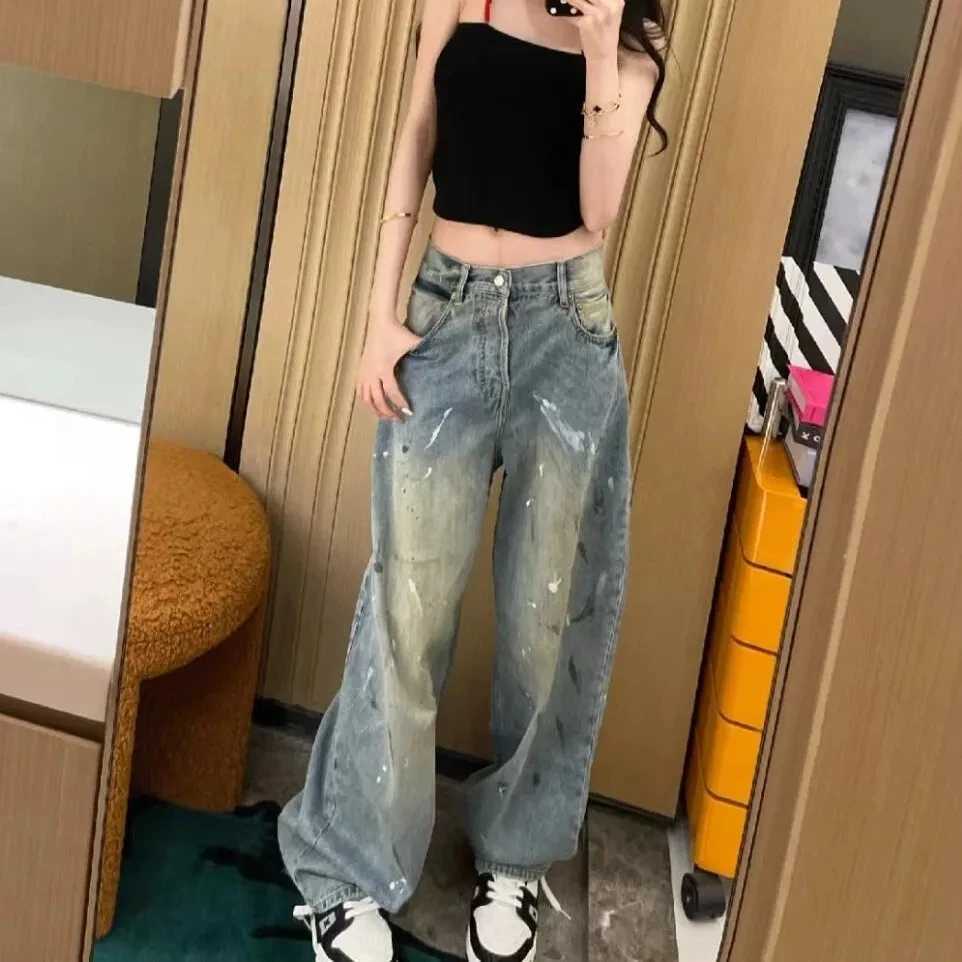 Straight Leg Jeans Women Loose Wide Denim Pants Vintage Washed High Waist Retro Casual Comfort TrousersT251013