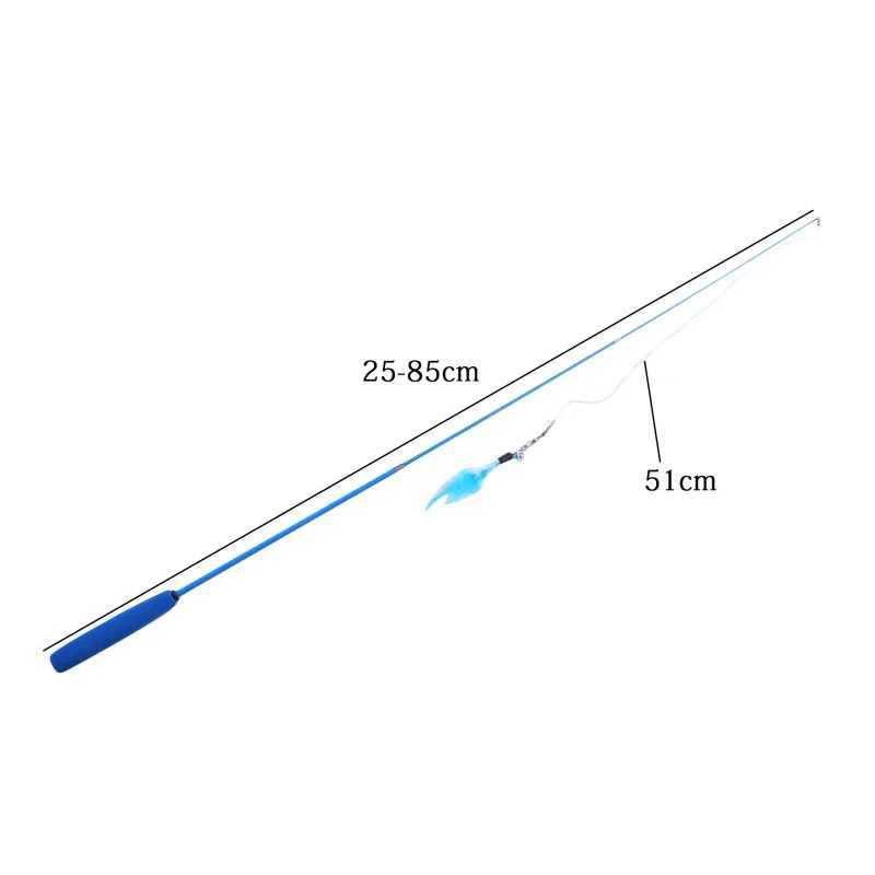 ThreeSection Telescopic Cat Teaser Wands Interactive Fishing Pole Kitten Toy Funny Catcher Stick Rod for Cats C251013