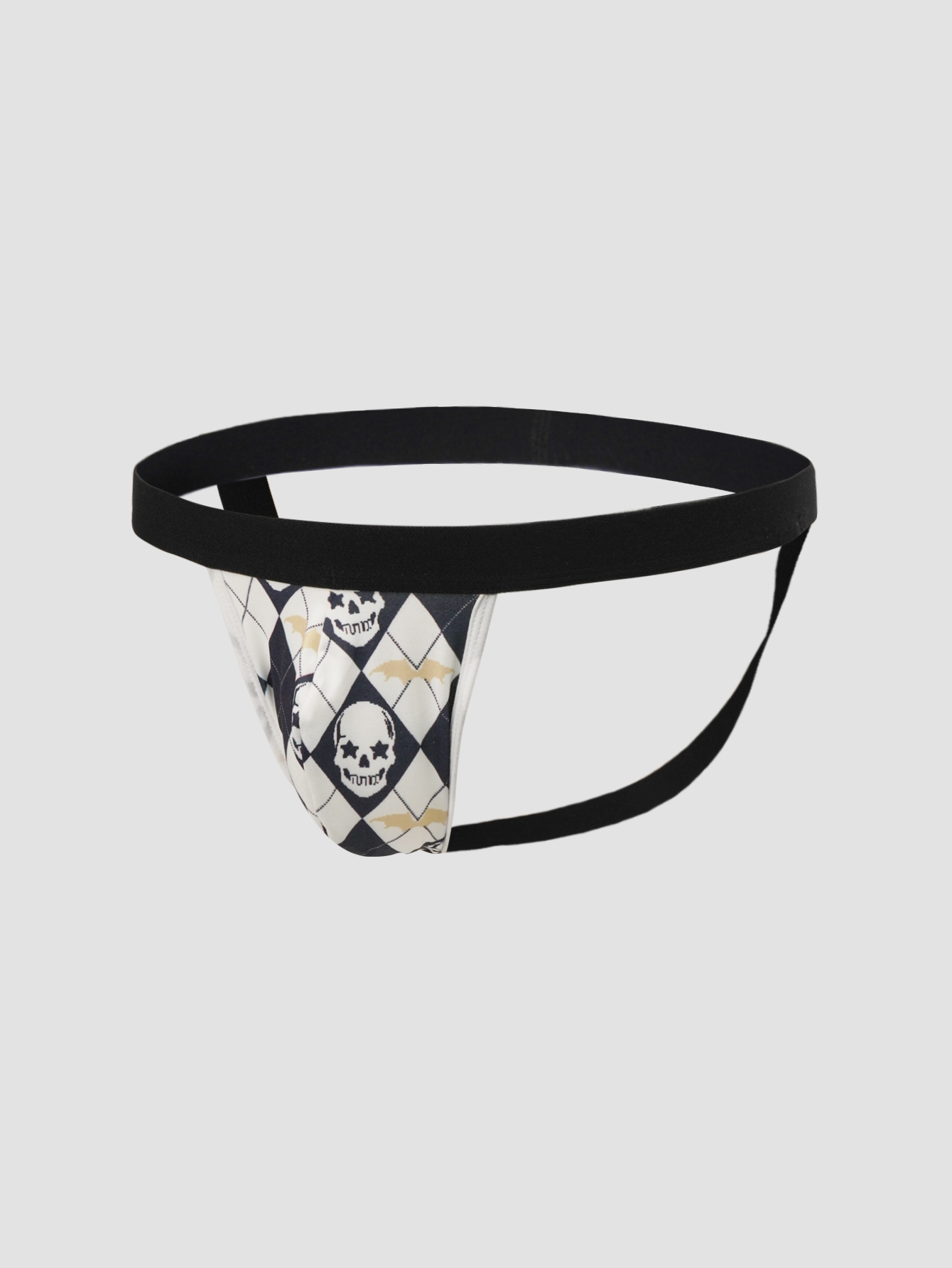 Men's G-Strings-Men's Skull Print Thong, Men's Sexy Printed Thong, Moisture-Wicking & Breathable, Stylish Personality Thong-4.1