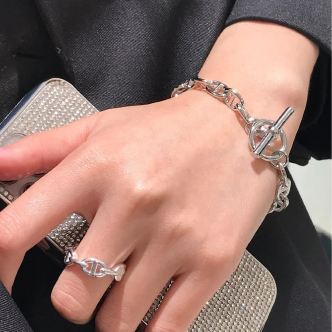 ADITA Chaine bangle for woman designer for man 925 silver Gold plated 18K classic style Vintage fashion jewelry premium gifts 010