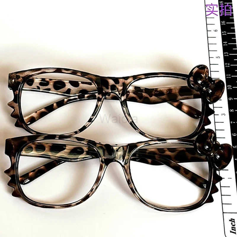 Sanrio Y2K Sanrios Kawaii Hello Kitty Leopard Eyeglasses Frame Anime Cartoon Fashion Photo Props Eyewear Decorative Toys Birthday Gifts L251013