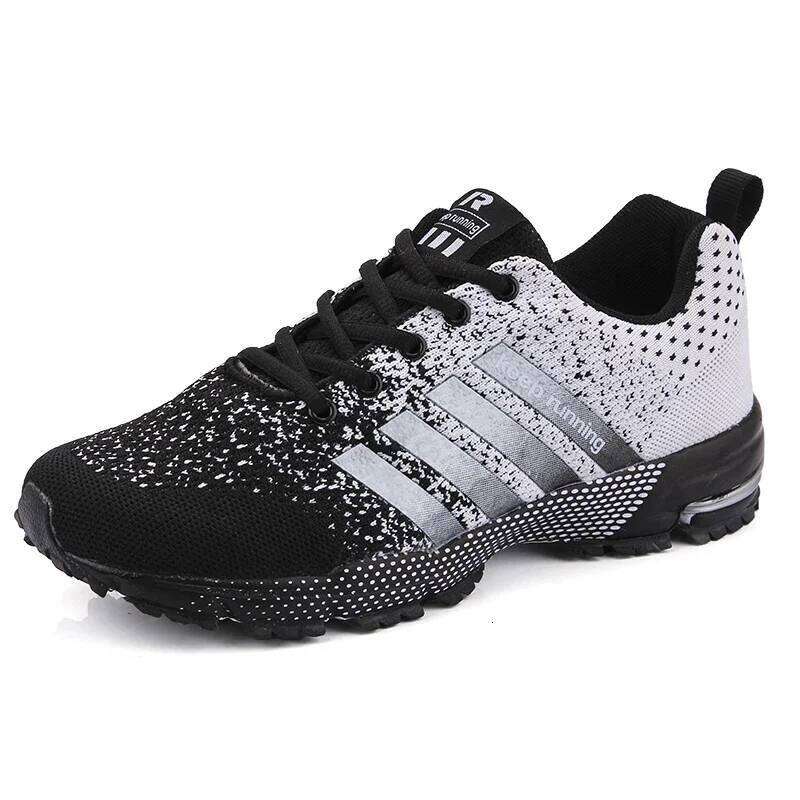 2025 New men's and women's flying mesh surface spring summer breathable casual sports shoes flat vulcanized couple running big size48