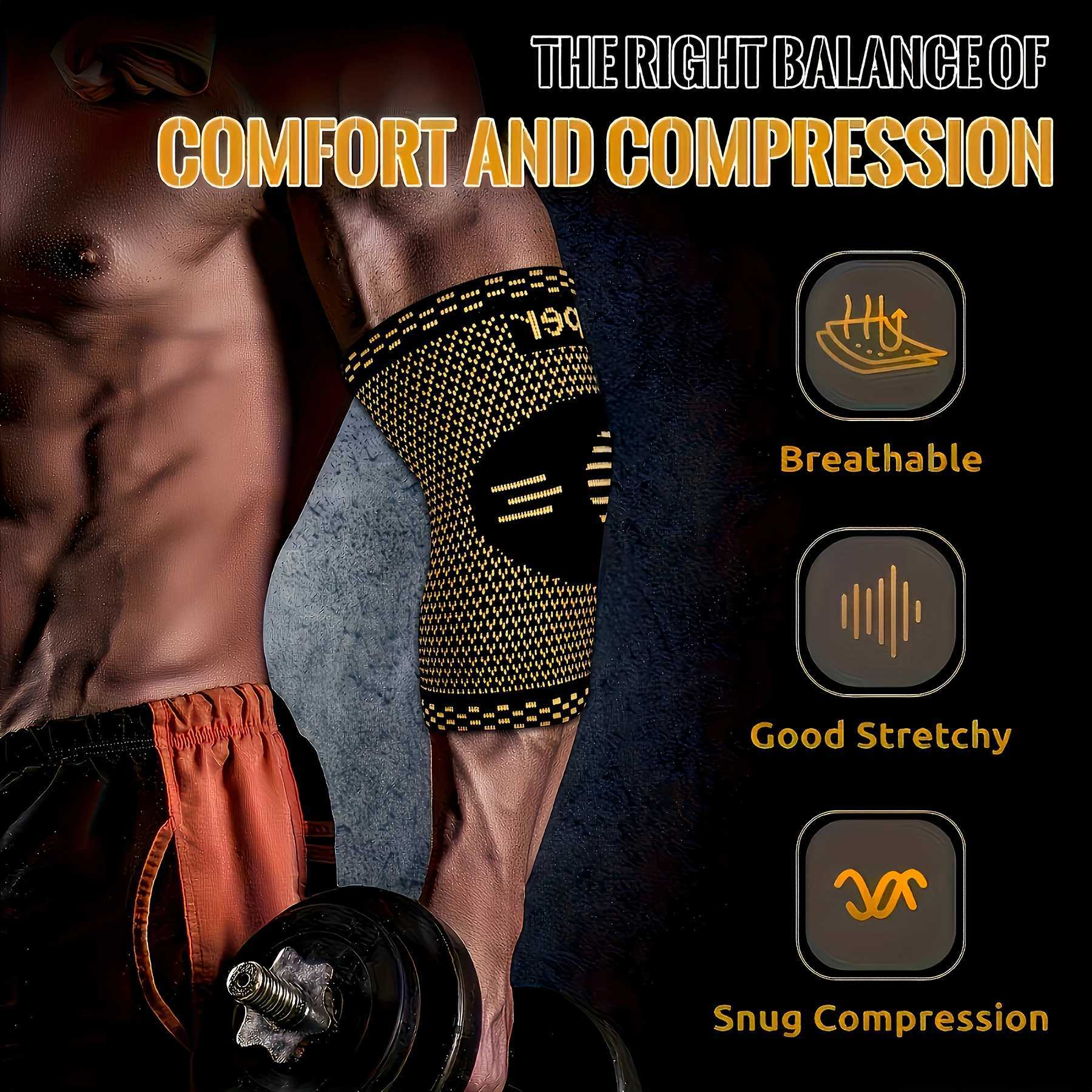 2 Pieces of Copper Ion Sports Elbow Pads Elbow Compression Joint Protective Sleeves Basketball Football and Tennis Fitness Protective Gear C251013