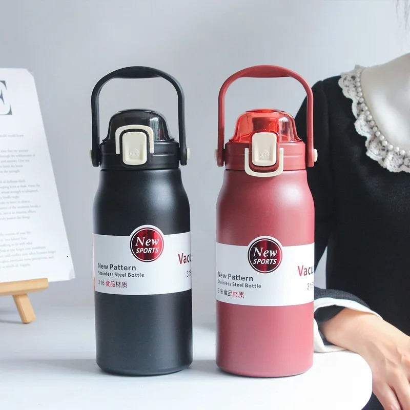 15L Large Capacity Thermos Water Thermo Bottle Stainless Steel Thermoses Portable Outdoor Cup With Straw Mug 251013 W260226