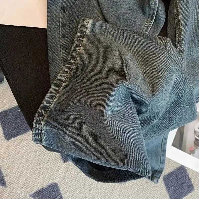 Trendy Loose Fit Women Jeans Casual Comfort Stretch High Waist Wide Leg Trousers Vintage Distressed Denim Pants For LadyT251013