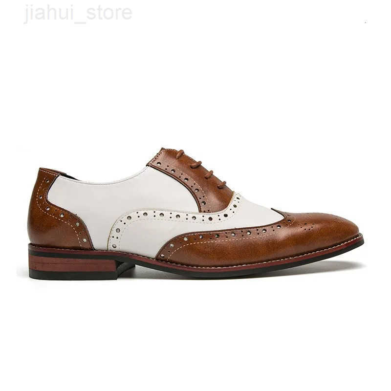 Leather Brogues Men Big Size Fashion Wedding Party Men Dress Shoes Italian Designer Male Drivng Formal Shoes Lace Up Men Oxfords M251013
