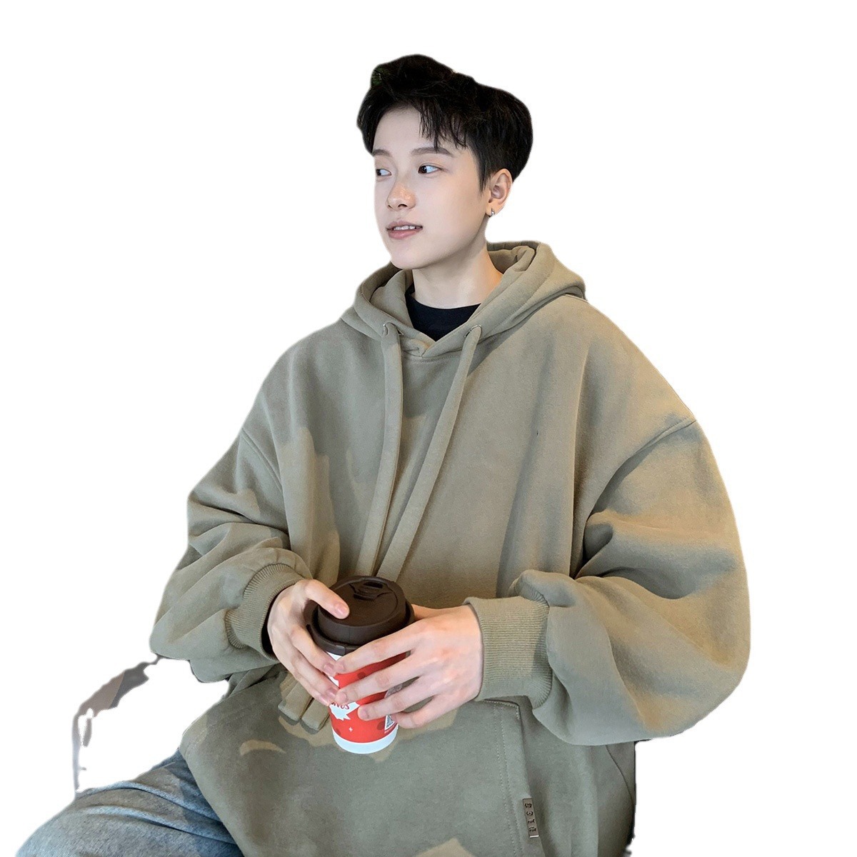 L12947 Spring and autumn men's shirt men's non-iron black jacket thin style high-end drape business long sleeve trendy casual