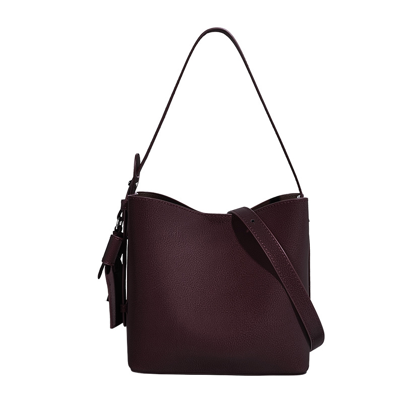 OC130M44 Customized Genuine Leather Women's Bag Bucket With Vintage Cowhide Underarm Light Luxury Crossbody Single Shoulder Smooth Sheepskin