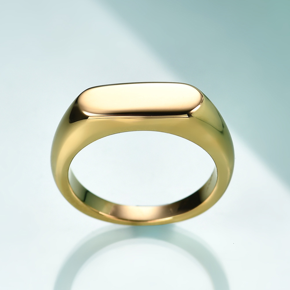 Stainless Steel Signet Ring for Men WomenGold Silver Color Band Ring Pinky Ring Cool Finger RingSimple Jewelry Gift for Him 250709