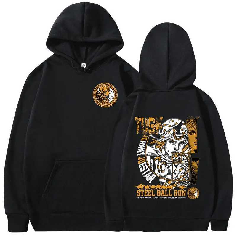 Anime Jojo Bizarre Adventure Hoodies Johnny Joestar STEEL BALL RUN Manga Graphic Sweatshirts Mens Long Sleeves Fleece Pullovers J251013