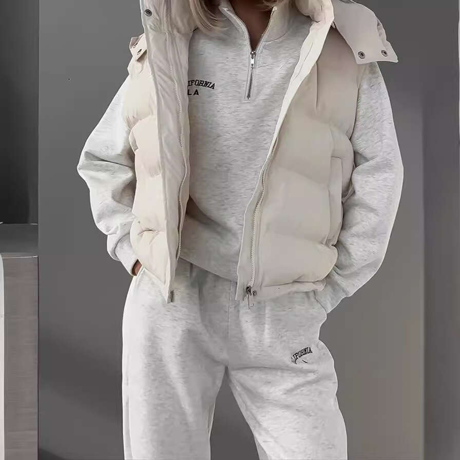 Autumn Winter New Fashion Trend Hot Girl Street Style Thickened Warm Vest Sleeveless Cotton Jacket B5