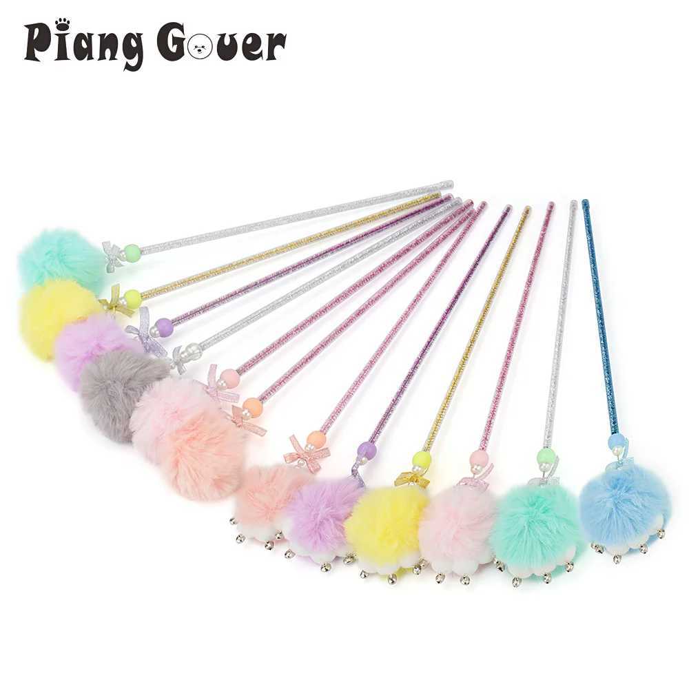 Short Cute Plush Ball Cat Teaser Paw Stick Wand Kitten Toy Pet Supplies C251013