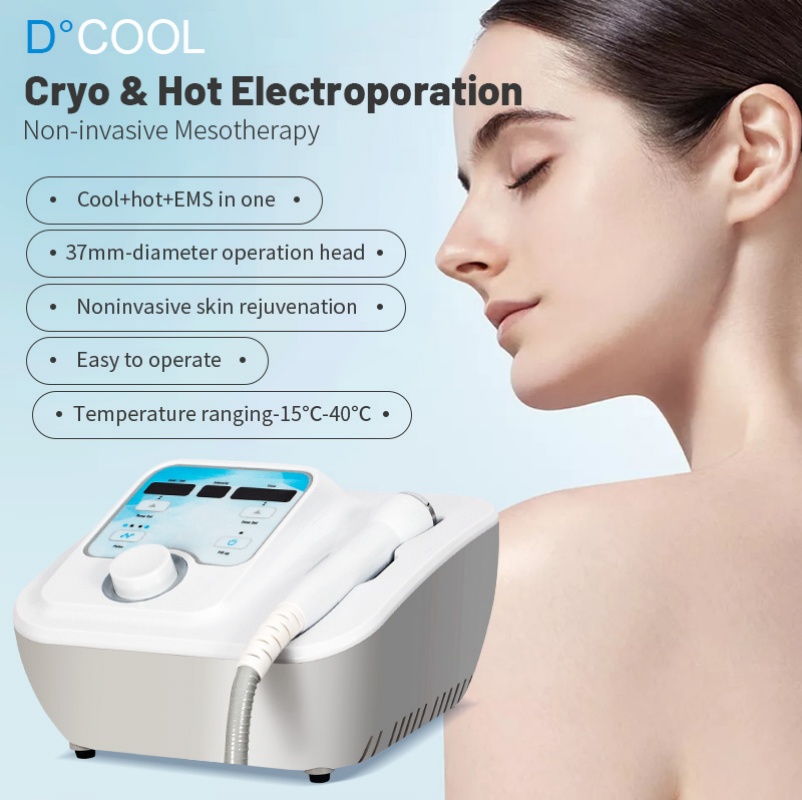 Dcool Portable Cool + Hot + EMS For Skin Tightening Anti Puffiness Facial Electroporation Hot Selling Machine Beauty Device