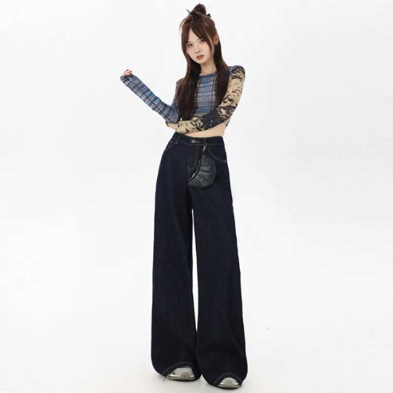 High Waist Casual Womens Jeans Flare Pants Comfortable Loose Wide Leg Stretch Vintage Denim Trousers for WomenT251013