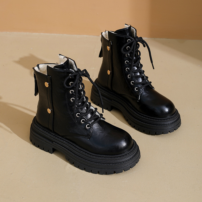 Free shipping designer Boots New Thick Bottom Martin Boots Women Winter Side Zipper Short Tube with Velvet Strap Snow Boots