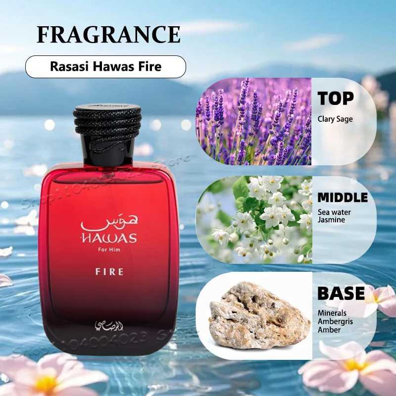 00ML RASASI Hawas Fire EDP Spray Long Lasting Arabian Perfume For Men With A Fiery Essence Middle Eastern Brand Perfume W251013