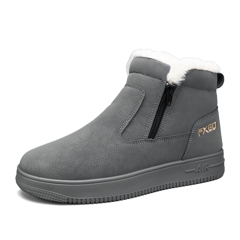 Designer Shoes Winter Men mid-top snow boots with fleece and thickened warm cotton shoes Northeast cold-resistant thick-soled casual short boots Free 