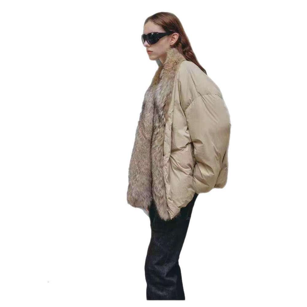 2025 Winter New Hungarian White Goose Detachable Lynx Fur Collar Down Jacket | Snow Mountain Parka