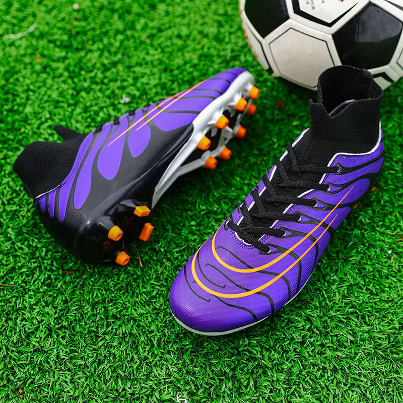 Wholesale Overseas Men and Women Adult High-top Breathable Soccer Artificial Turf Training Professional Competition Shoes Cleats