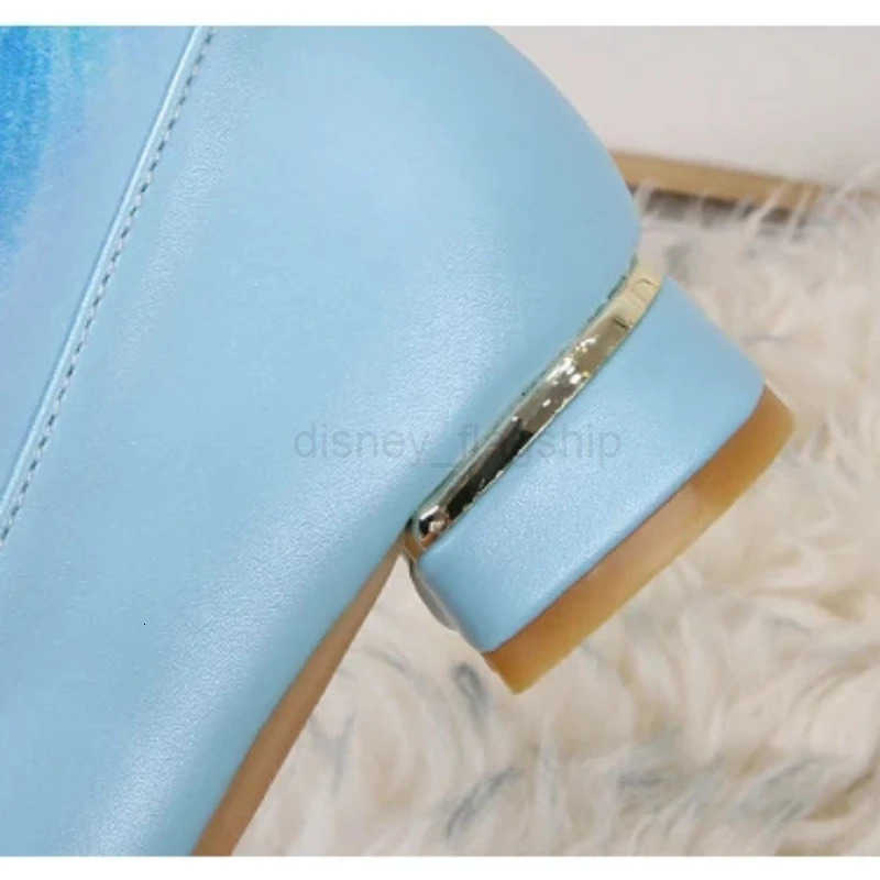 Disney Girls Leather Boots Winter Cartoon Frozen Boots Side Zipper High Plush Princess Elsa Boots Warm Childrens Boots Size 27XJ251013