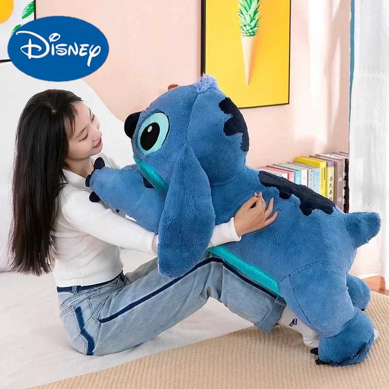 Disney 45cm Stitch Doll Plush Toys LiloStitch Plush Stuffed Doll Soft Pillow Prone Posture DarkLight Blue Cute Gift Toys H251013