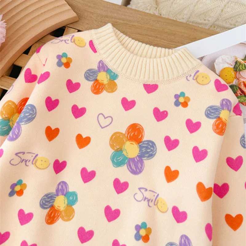 Girls Sweater AutumnWinter New Thickened Fashion Childrens Knitted Sweater Girls Top Sweet and Cute C2510131