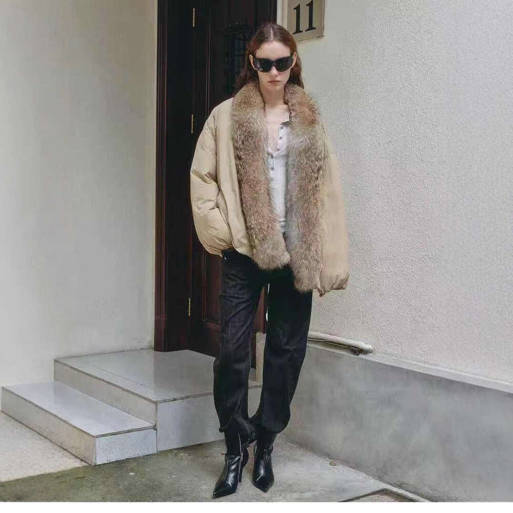 2025 Winter New Hungarian White Goose Detachable Lynx Fur Collar Down Jacket | Snow Mountain Parka