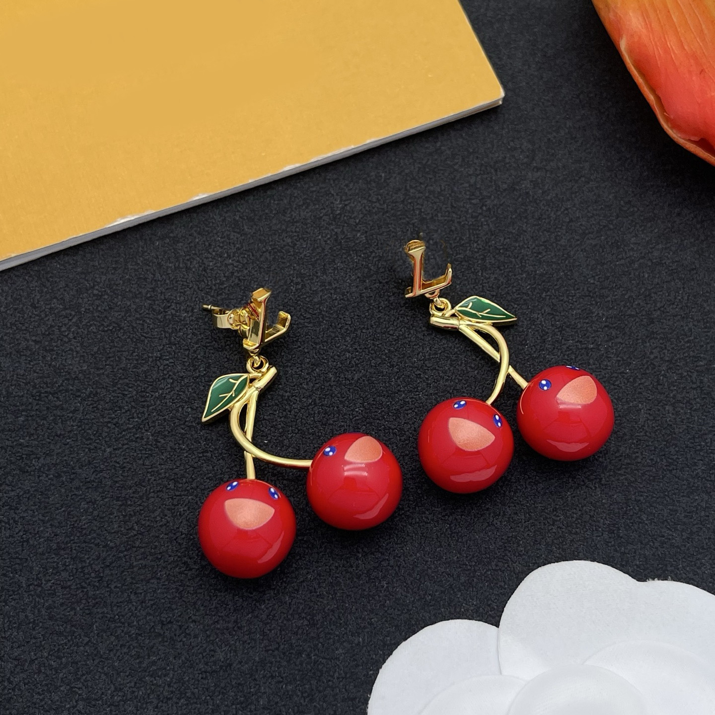 Luxury Designer Earring Designer Luxury Red Cherry Charm Dangle Gold Silver Plated Stud Earrings For Women Men Wedding for woman man Party Fashion Jew
