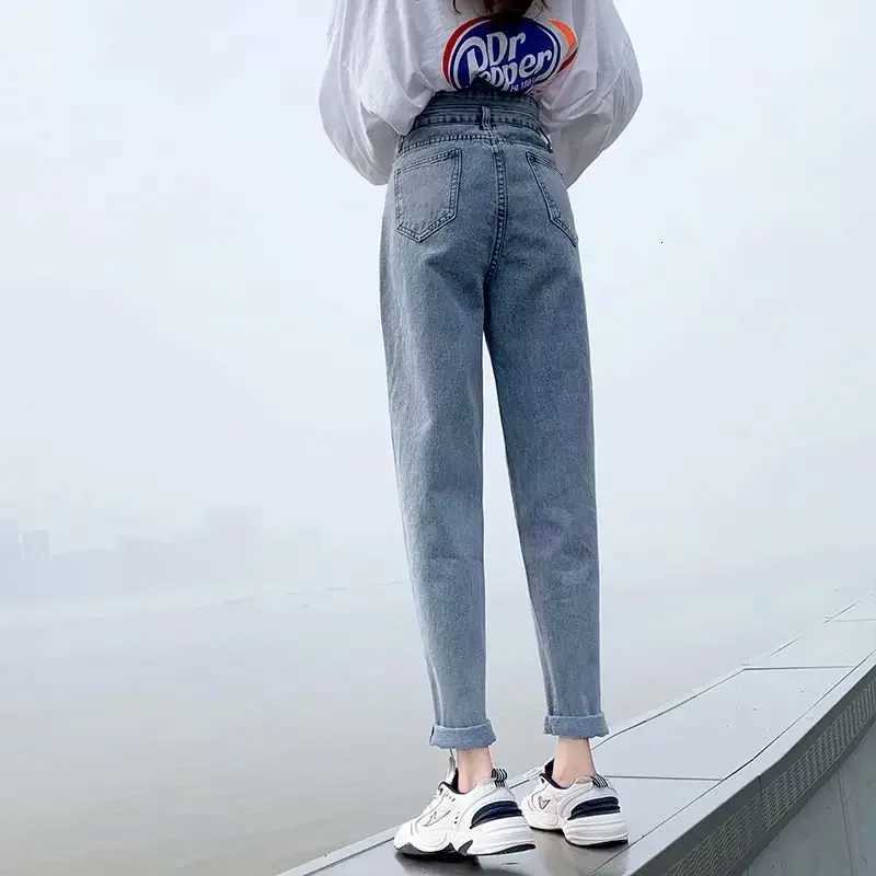 High Waist Straight Leg Denim Jeans Womens Dad Cucumber Pants Spring Autumn Fashion Loose Fit Harlan Style No DecorationT251013